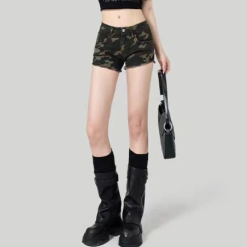 Camouflage Denim Shorts